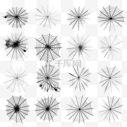 装饰剪影图片_蜘蛛网的集合