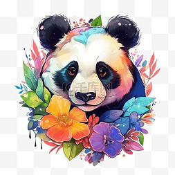 熊猫吉祥物图片_美丽的熊猫贴纸与 ai 生成