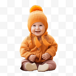 小院子图片_南瓜秋天户外微笑的小婴儿或院子