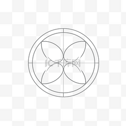 四片叶子和一个箭头的圆形设计 