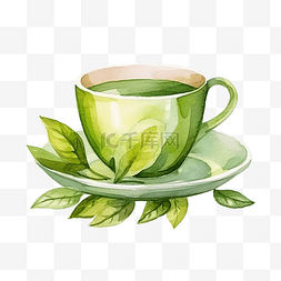 茶水彩元素