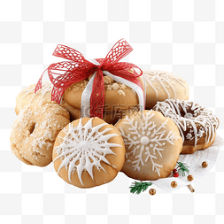 食物的种类图片_各种圣诞饼干作为圣诞节的食物礼