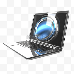 笔记本电脑中的互联网浏览器 3d 