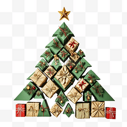 创意禮盒图片_创意构图，圣诞礼品盒布置成圣诞