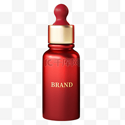 瓶子包装样机图片_3d化妆品样机红色