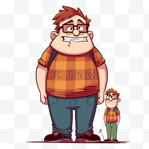 卡通人物旁边的卡通小孩的更大剪贴画卡通人物 向量素材图片免费下载-千库网