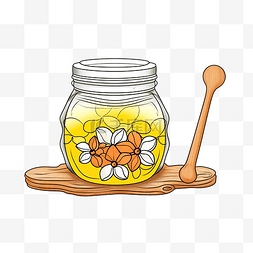 一罐蜂蜜儿童涂色书，附有颜色样