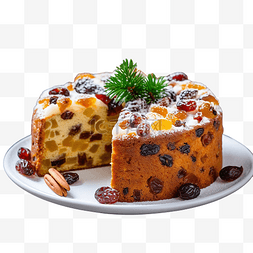 葡萄干坚果图片_圣诞节传统水果蛋糕配葡萄干