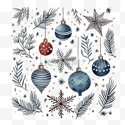 购物季图片_带有圣诞元素的冬季手绘贺卡