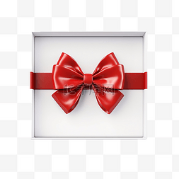 有红色蝴蝶结的被打开的白色礼物