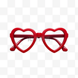 情人节红框心形眼镜