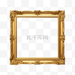 正方形木盒子图片_金色相框