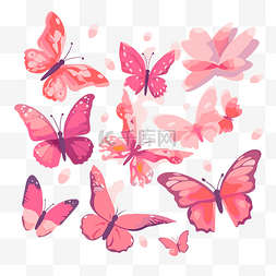 粉紅色的蝴蝶 向量