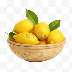 碗里的樱桃图片_柳条碗里的柠檬