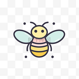 带有粉红色条纹的黄线中的蜜蜂 