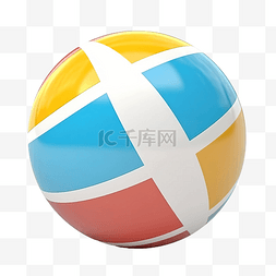 大氣图片_3d 渲染沙滩球