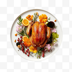 盘子里有火鸡的感恩节食物成分