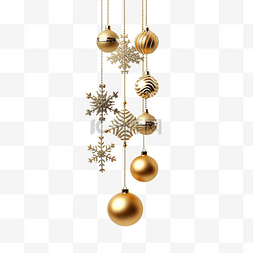 金球图片_圣诞树装饰挂圣诞金球雪花