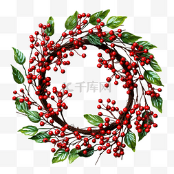 槲寄生花圈图片_用云杉树枝制成的圣诞花环