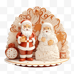 圣诞天使和圣诞老人??在装饰的节
