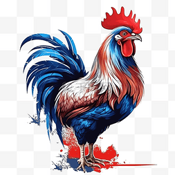 水彩的公鸡图片_橄榄球公鸡运动吉祥物法国
