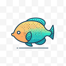 颜色鲜艳的鱼的图标 向量