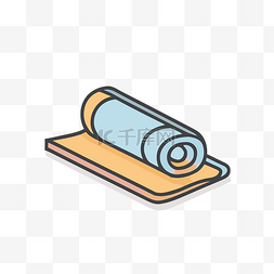 木桌上铺着毛巾的图标 向量
