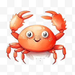 卡通可爱螃蟹图片_儿童卡通可爱螃蟹插画