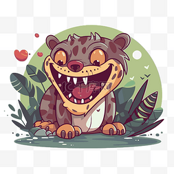 丛林字体图片_食肉动物剪贴画可爱卡通丛林豹 