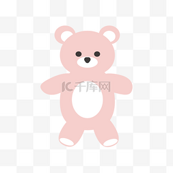 毛绒熊娃娃图片_粉色小熊儿童玩具