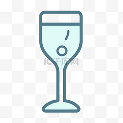 香槟金银箔家具图片_在白色背景上隔离的一杯酒线图标