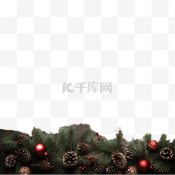 有雪花的树图片_木桌上有圣诞装饰品的冷杉树枝