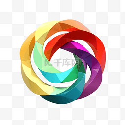 彩虹几何图片_3d 形状彩虹几何图 3d 渲染