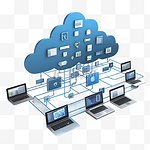 云计算通过连接到在线数据服务器的云共享文件