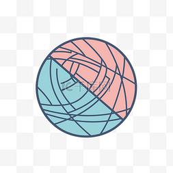 毛线球背景图片_蓝色和粉色的纱球标志 向量