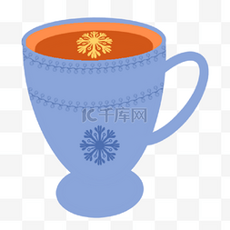 蓝色茶杯图片_蓝色杯子卡布奇诺咖啡