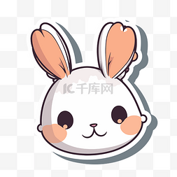 可爱卡通兔子耳朵图片_灰色背景剪贴画上的可爱卡通兔子