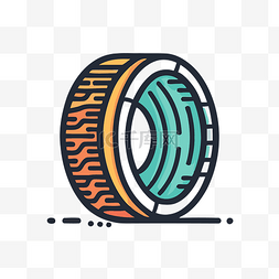 彩色轮胎的图标 向量