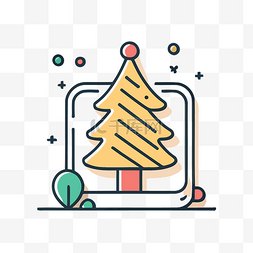 简单的圣诞图片_方形的圣诞节图标，里面有圣诞树