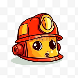 消防头盔图片_消防头盔剪贴画可爱的消防员脸与