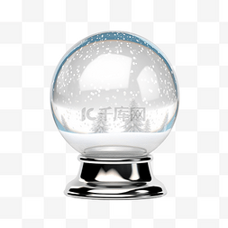 水晶雪图片_空水晶球雪球隔离在白色背景 3D 