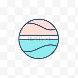 像素海浪图片_具有柔和色彩的海浪海滩图标 向