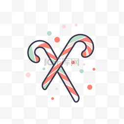 圣诞线性图片_x 圣诞拐杖糖圣诞标志 向量