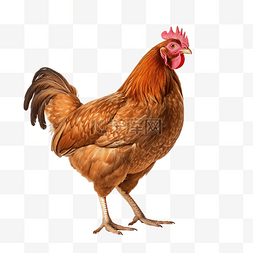 棕色1图片_姜鸡站立的肖像孤立的鸡的轮廓视
