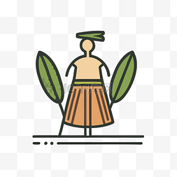 巴西草裙图片_身着传统服饰头上戴着树叶的人物