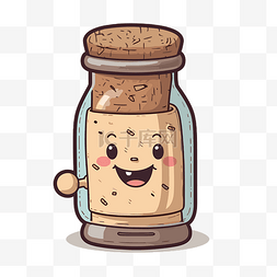 一个小饼干和一罐盐的可爱插图 