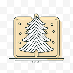 带方框的圣诞树标志 向量