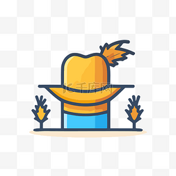 一个图标，描绘了一顶带有黄色帽