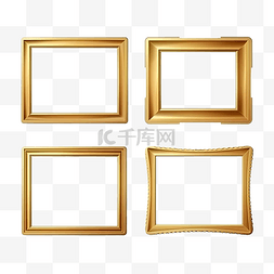 金色正方形框图片_金色矩形金框豪华框架促销横幅广