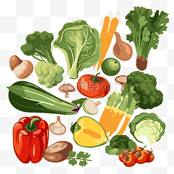 蔬菜剪贴画 几种类型的蔬菜以卡